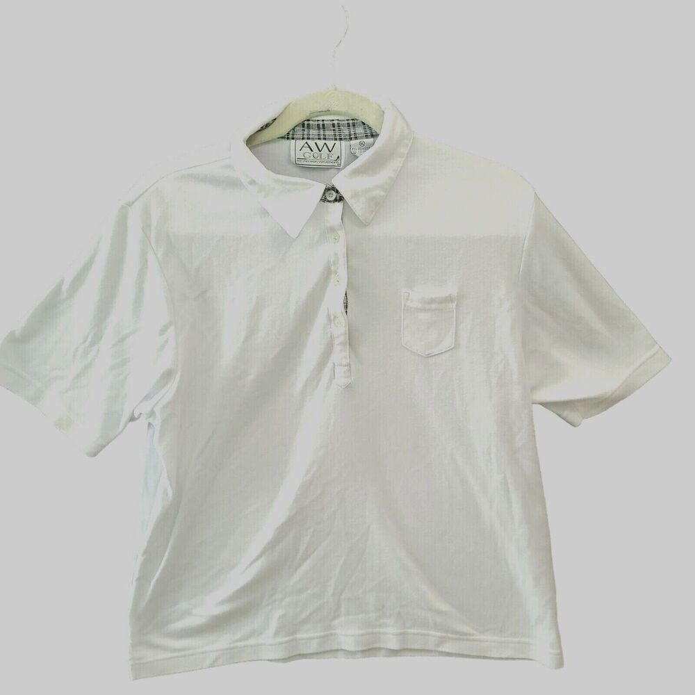 AW Golf By Allyson Whitmore Womens Polo White Size XL Polyester Blend Pullover